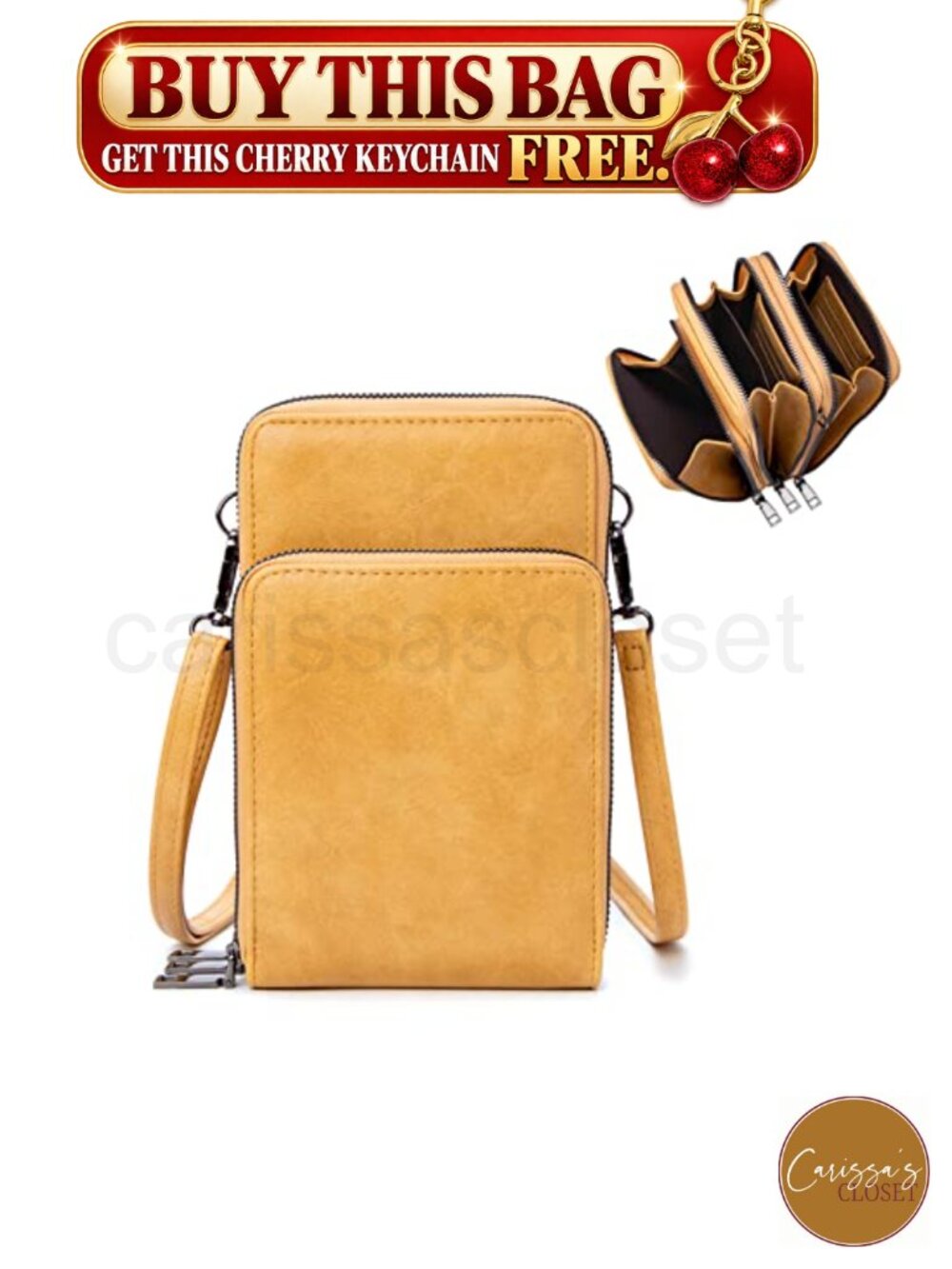 ✨ myfriday Small Crossbody Bag Oil Wax Leather Multi-Pocket 6 Card Slots